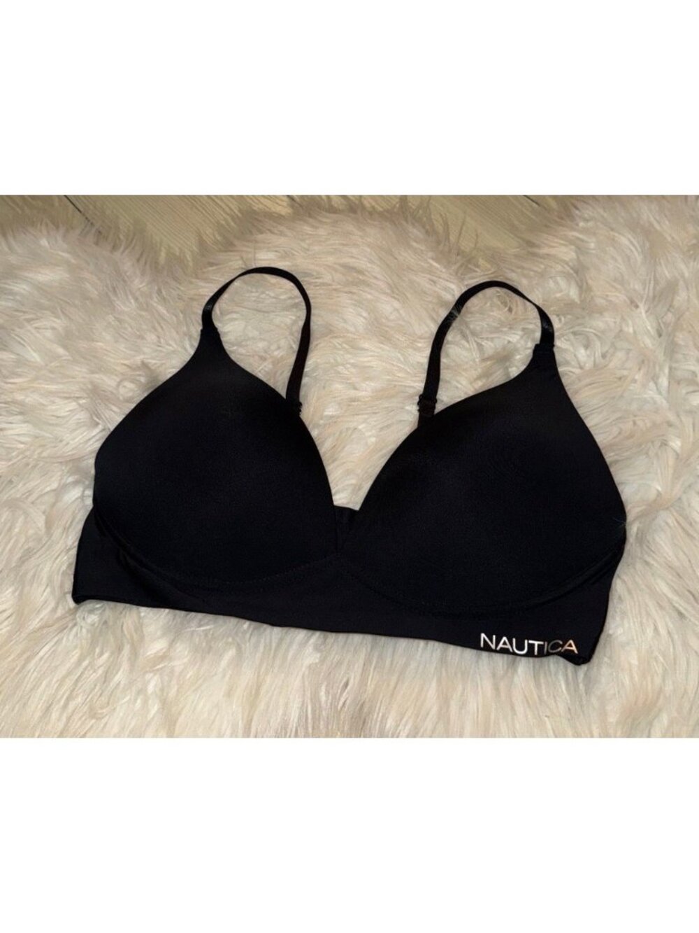 Nautica Wire Free T-Shirt Bra Lined Womens 36C Black New 4328-16